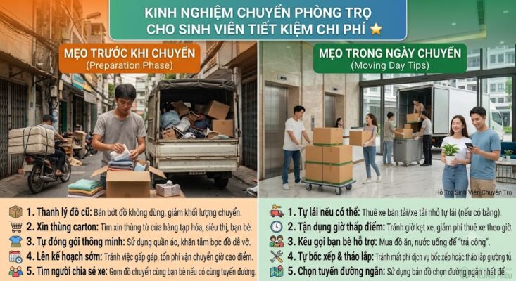 chia sẻ kinh nghiệm chuyển phòng trọ cho sinh viên