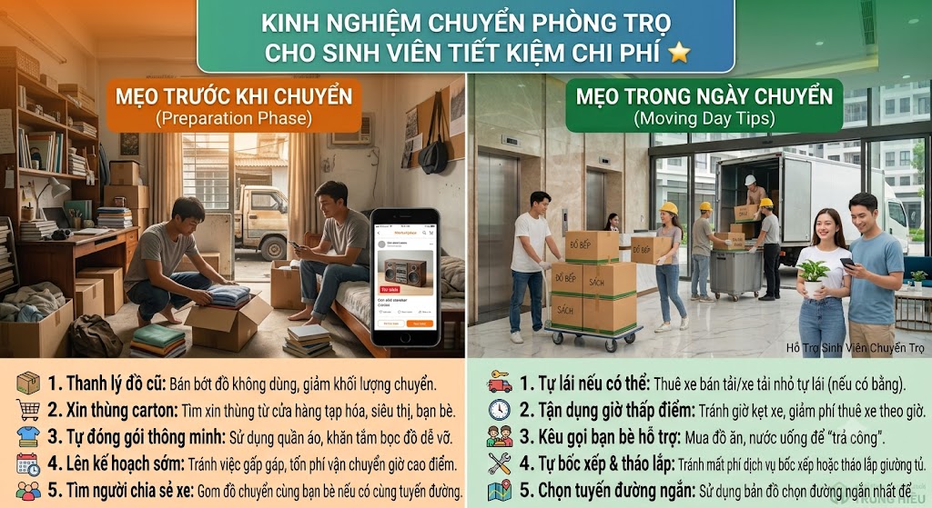 Kinh Nghiệm Chuyển Phòng Trọ Cho Sinh Viên Tiết Kiệm Chi Phí ⭐ chia sẻ kinh nghiệm chuyển phòng trọ cho sinh viên