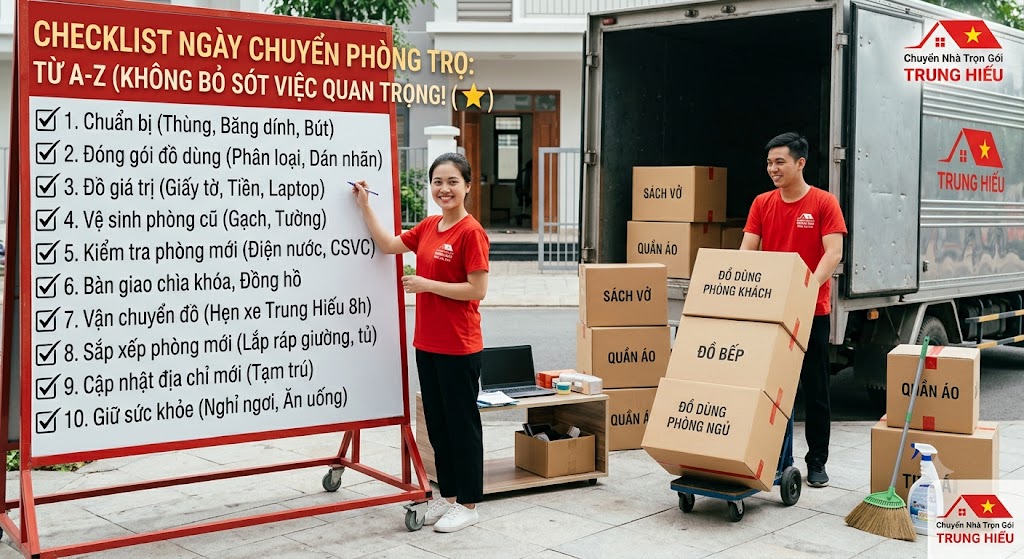 checklist ngày chuyển phòng trọ