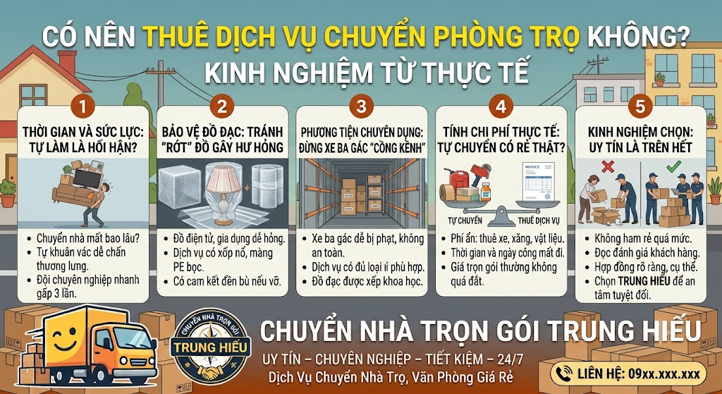 Có Nên Thuê Dịch Vụ Chuyển Phòng Trọ Không? Kinh Nghiệm Từ Thực Tế có nên thuê dịch vụ chuyển phòng trọ không?
