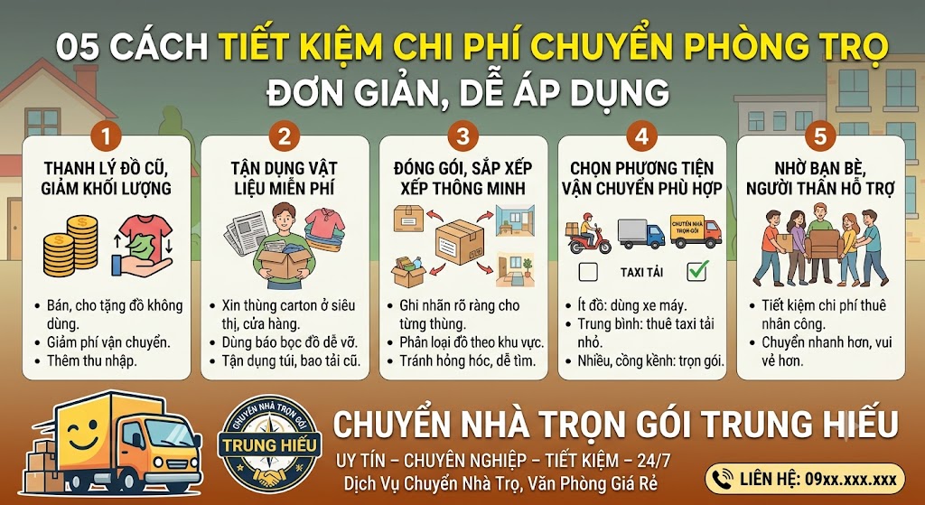 cách tiết kiệm chi phí chuyển phòng trọ 2026